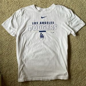 Men's Los Angeles Dodgers Nike White Color Bar T-Shirt MLB